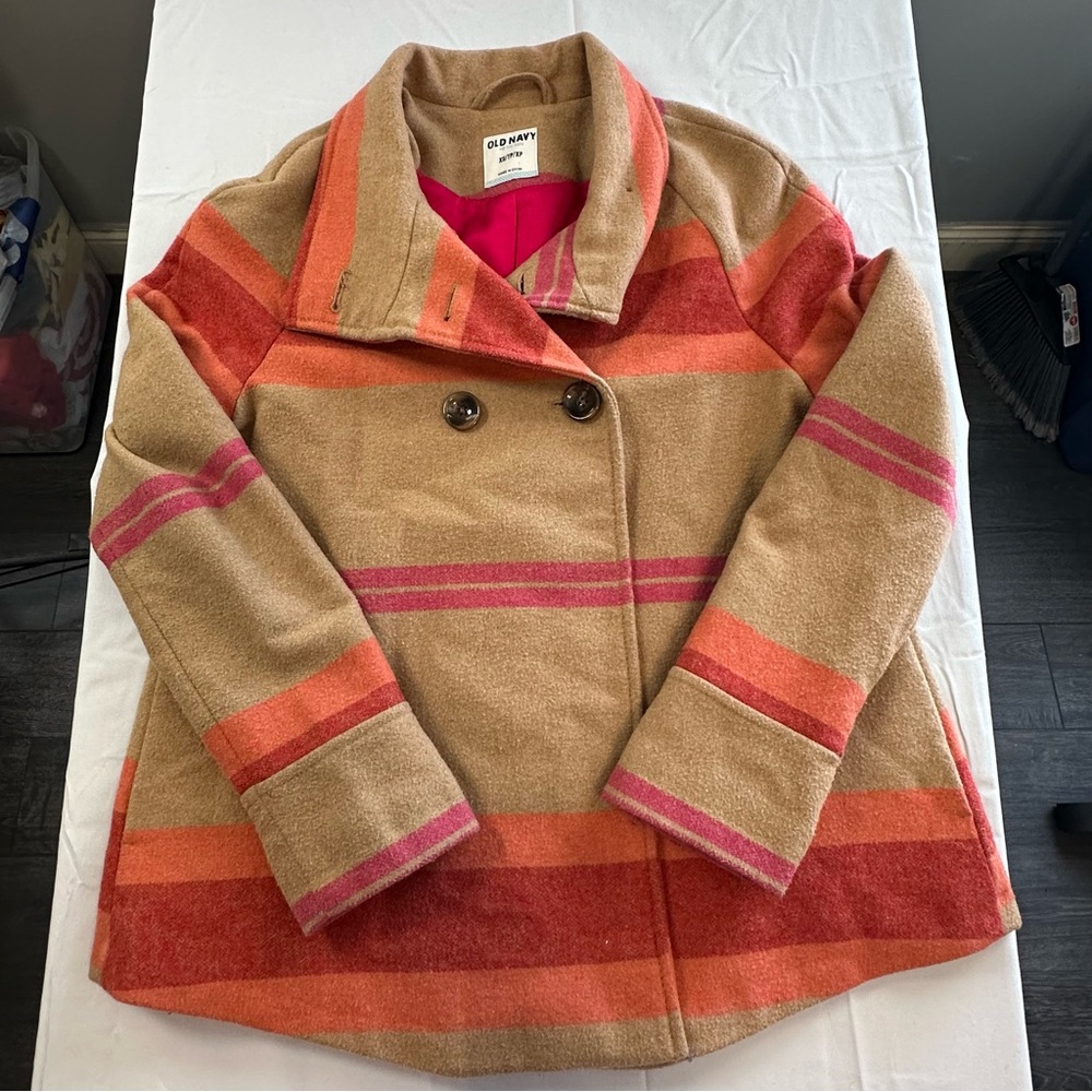 Old Navy Tan and Pink Peacoat
